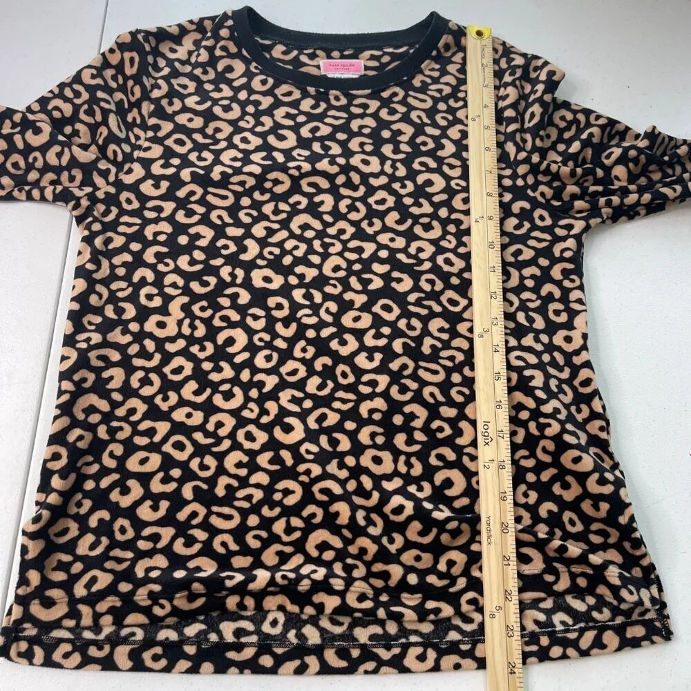 Kate Spade New‎ York Leopard PJ Top Women's S Animal Print Soft Cozy Loungewear